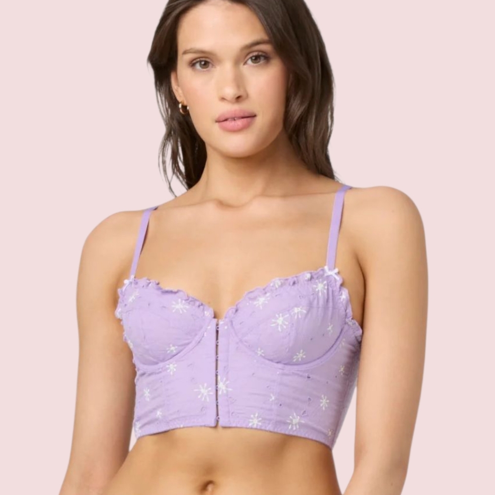 Florence by Mills Sweet Bloom Bustier Lavender M NWT